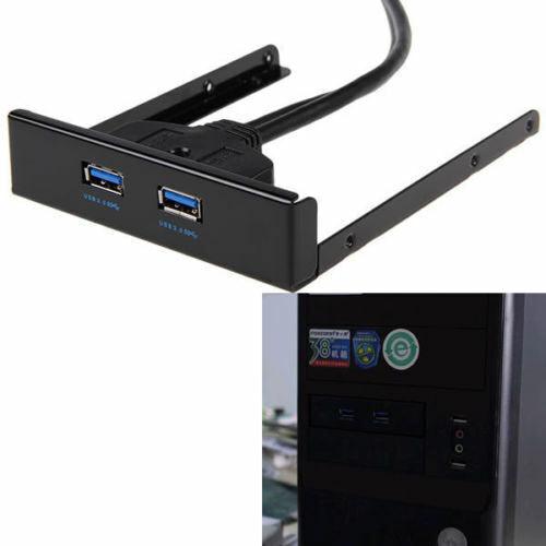 3.5" USB 3.0 2 Port 20 Pin Motherboard Internal Hub Floppy Drive Bay Front Panel - BESTA